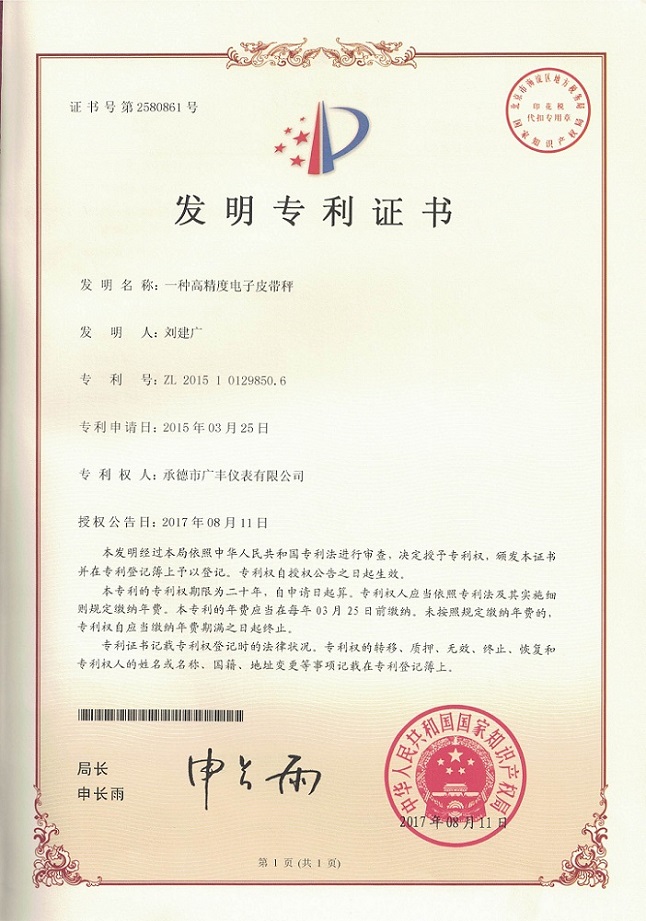 一種高精度電子皮帶秤發(fā)明專(zhuān)利